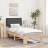 vidaXL Letto con Testiera Rivestita Grigio scuro 90 x 200 cm