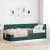 vidaXL Struttura Letto Angolare con Materasso 2 pcs Verde Velluto