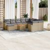 vidaXL Set Divani da Giardino 11 pz con Cuscini Beige in Polyrattan