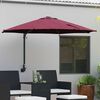 vidaXL Ombrello da giardino Rosso Bordeaux 248 x 248 x 148 cm