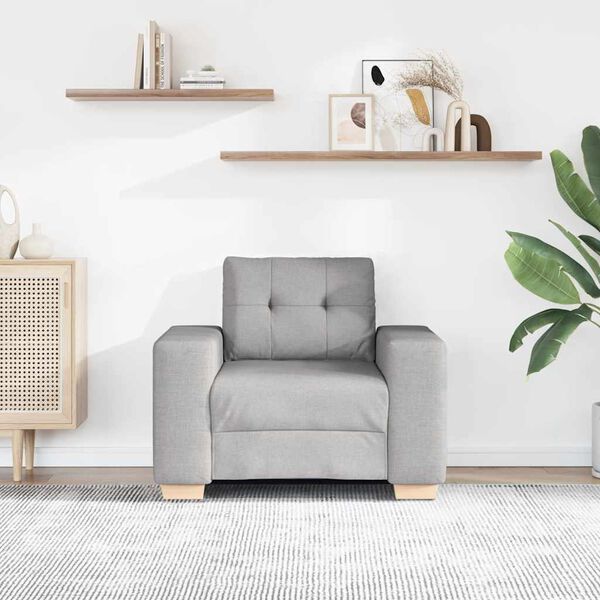 vidaXL Divano Sedia Grigio Nuvola 100x78x80 cm in Tessuto