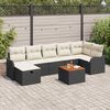 vidaXL Set Divano da Giardino con cuscino 8 pcs Nero polyrattan