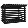 vidaXL Portalegna Nero 108x73x79 cm in Legno Massello di Pino
