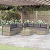 vidaXL Set Divani da Giardino 7 pz con Cuscini in Polyrattan Grigio