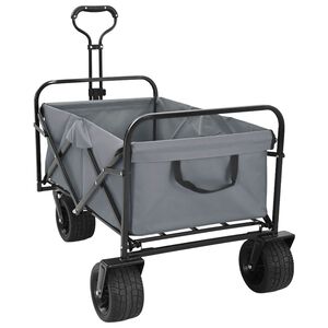 vidaXL Carrello a Mano Pieghevole Grigio 89 x 63 x 96 cm