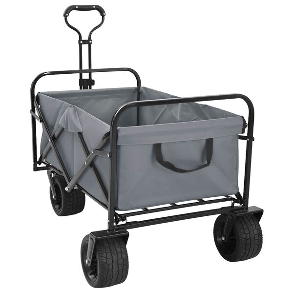 vidaXL Carrello a Mano Pieghevole Grigio 89 x 63 x 96 cm