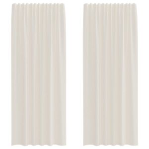 vidaXL Tende in Voile con Tasche per Aste 2 pz Crema