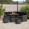 vidaXL Set Divano da Giardino 8 pcs Nero polyrattan