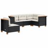 vidaXL Set Divani da Giardino 5 pz con Cuscini in Polyrattan Nero
