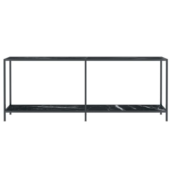 vidaXL Tavolo Consolle Nero 200x35x75,5 cm in Vetro Temperato