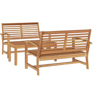 vidaXL Set Divano da Giardino Naturale Legno massello di teak