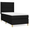 vidaXL Giroletto a Molle con Materasso Nero 90x190 cm in Tessuto