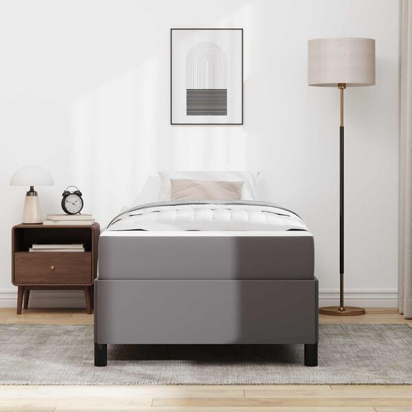 vidaXL Struttura del letto con materasso Grigio 80 x 200 cm Tessuto