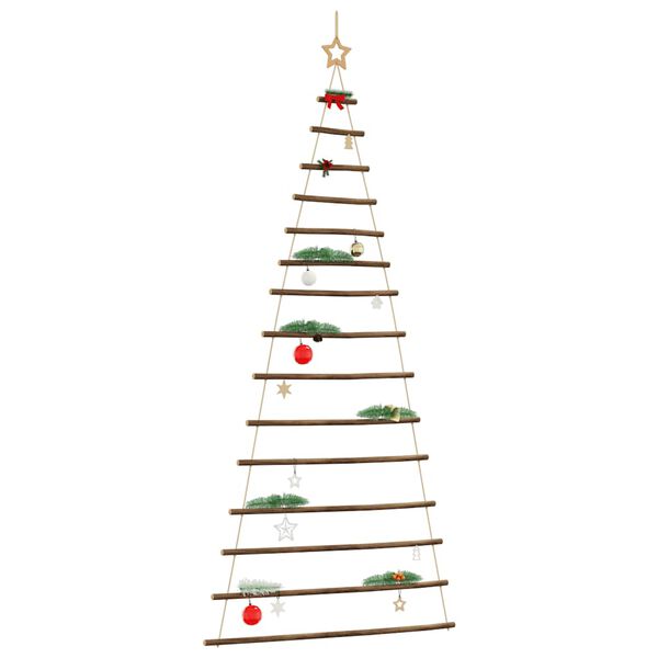 vidaXL Albero di Natale sospeso con stella superiore 100x210 cm Ramo naturale