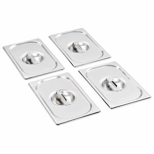 vidaXL Coperchi per Teglie GN 1/4 4 pz in Acciaio Inox