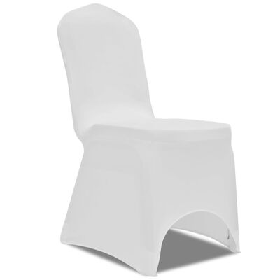 vidaXL Set 4 pz Fodera elastica per sedie bianca