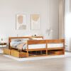 vidaXL Letto senza Materasso Marrone Cera 200x200 cm in Legno di Pino