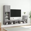 vidaXL Mobili TV a Muro con LED 4pz Grigio Sonoma in Legno Multistrato
