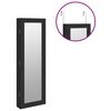 vidaXL Armadio Portagioie con Specchio a Muro Nero 30x8,5x90 cm