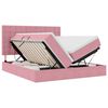 vidaXL Letto con contenitore LED e materasso Rosa 200 x 200 cm Velluto