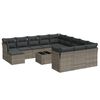 vidaXL Set Divani da Giardino 13 pz con Cuscini Grigio in Polyrattan