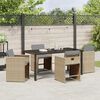 vidaXL Set da Pranzo per Giardino 5 pcs Beige polyrattan