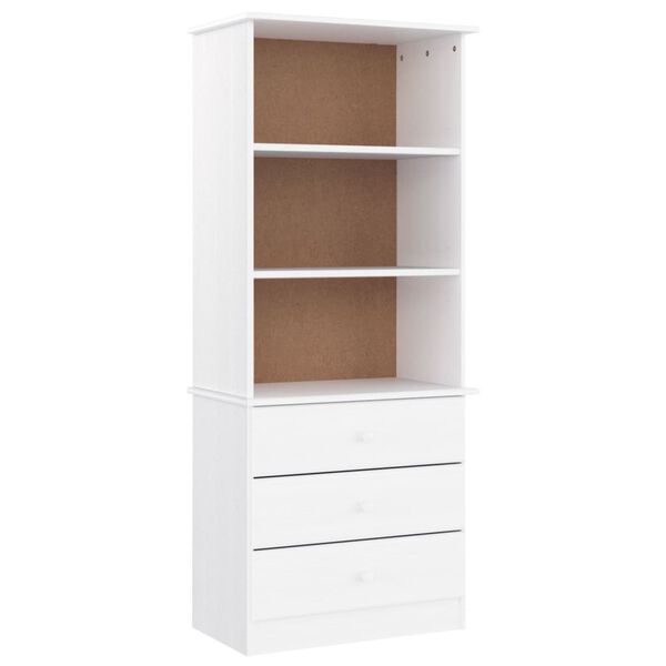 vidaXL Libreria con Cassetti ALTA Bianca 60x35x142 cm Massello di Pino