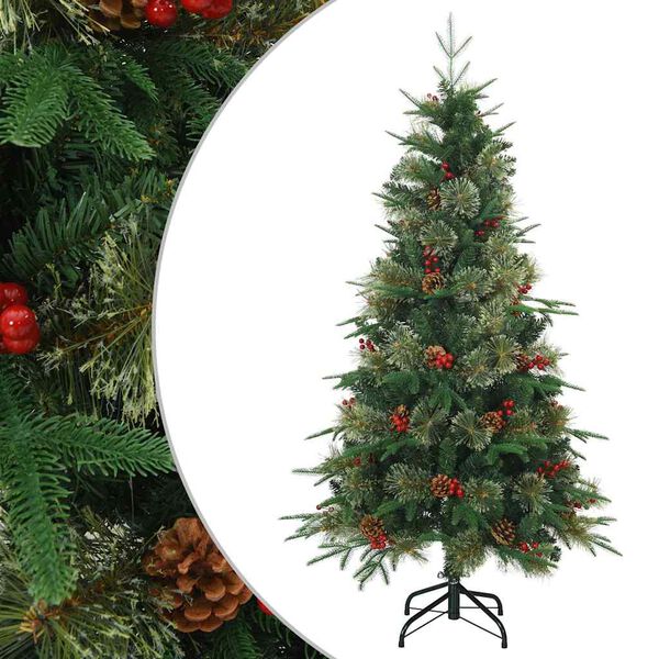 vidaXL Albero di Natale Artificiale con Rami Pieghevoli Verde 120 cm