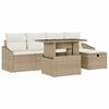 vidaXL Set Divano da Giardino con cuscino 6 pcs Beige Poly Rattan