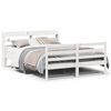 vidaXL Giroletto con Testiera Bianco 135x190 cm Legno Massello di Pino