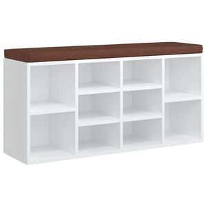 vidaXL Panca Porta Scarpe Bianco Lucido 103x30x48 cm Legno Multistrato