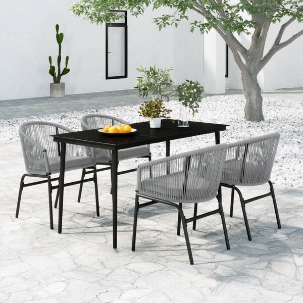 vidaXL Set da Pranzo da Giardino 5 pz Grigio