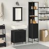 vidaXL Set di mobili per il bagno 3 pcs Nero Legno multistrato