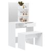vidaXL Set Tavolo da Toeletta Bianco Lucido 74,5x40x141 cm