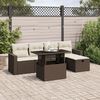 vidaXL Set Divano da Giardino 6 pz con Cuscini Marrone in Polyrattan