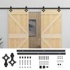 vidaXL Porta scorrevole 2 pz 80 x 210 cm Legno Massello di Pino