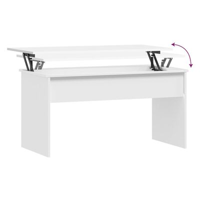 vidaXL Tavolino da Salotto Bianco 102x50,5x52,5cm in Legno Multistrato