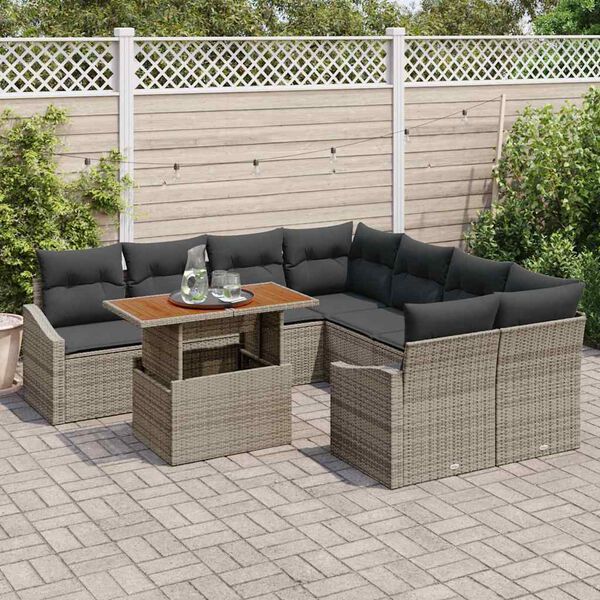 vidaXL Set da Pranzo per Giardino Grigio e Marrone 100 x 55 x 73 cm