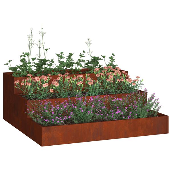 vidaXL Vaso da giardino Ruggine 90 x 90 x 35 cm