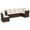 vidaXL Set Divano da Giardino 7pz con Cuscini Marrone in Polyrattan