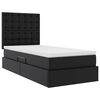 vidaXL Letto con contenitore e LED Nero 100 x 200 cm Pelle Sintetica
