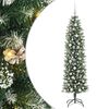 vidaXL Albero di Natale Artificiale Sottile Verde e Bianco 180 cm