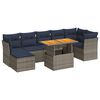 vidaXL Set Divano da Giardino 8 pz con Cuscini Grigio in Polyrattan