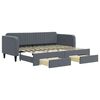 vidaXL Divano Letto Estraibile Cassetti Grigio Scuro 90x200cm Velluto