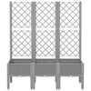 vidaXL Fioriera Giardino con Traliccio Grigio Chiaro 120x40x142 cm PP