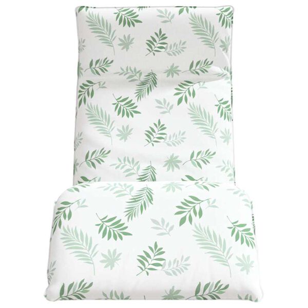 vidaXL Lettino Pieghevole Motivo a Foglie 175x54x8,5 cm Tessuto Oxford