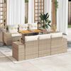 vidaXL Set Divani da Giardino 7 pz con Cuscini Beige in Polyrattan