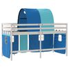 vidaXL Letto a Soppalco con Tunnel Bambini Blu 90x190cm Massello Pino