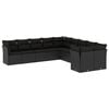 vidaXL Set Divani da Giardino 10pz con Cuscini in Polyrattan Nero
