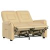 vidaXL Poltrona Massaggiante Reclinabile a 2 Posti Crema Microfibra
